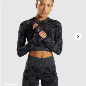 gymshark camo long sleeve top